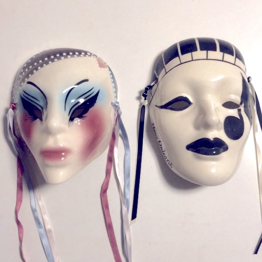 Vintage Hand Painted Mardi Gras Masks